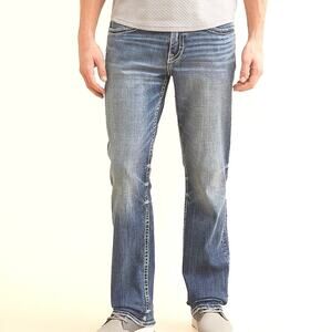 BKE Derek bootcut blue denim jeans Men straight sz 34L western streetwear preppy